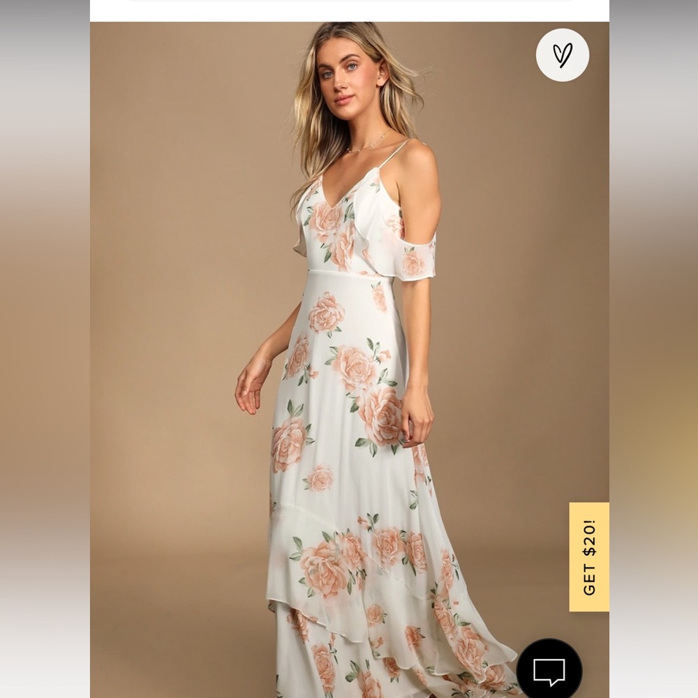 Off shoulder white floral dress LuLus
